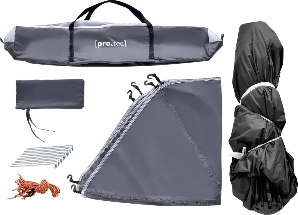 Pro-Tec Campingzelt Nybro Für 2-3 Personen Kuppelzelt 240 X 205 X 140 Cm Sekundenzelt Sofortzelt Camping Automatik Zelt Wasserdicht Grau