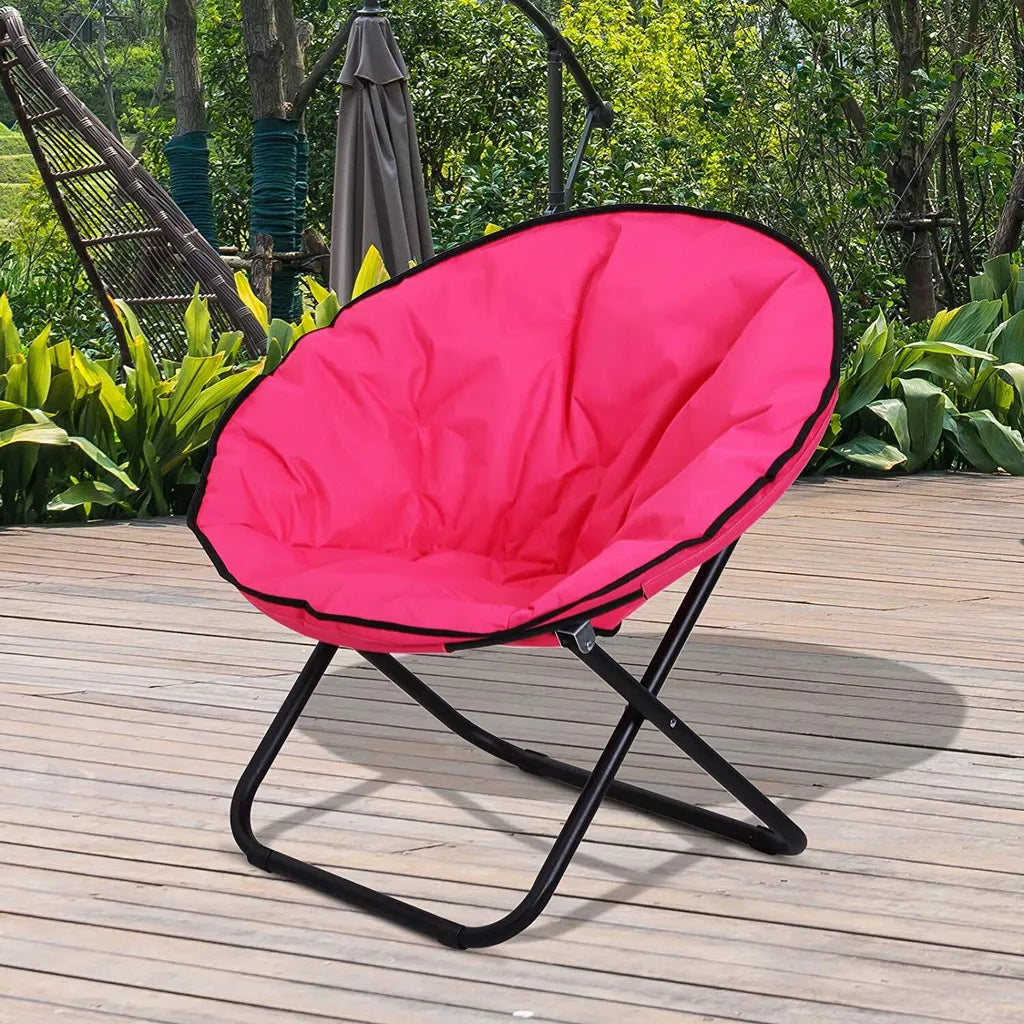 Outsunny Klappstuhl Klappsessel Campingstuhl Gartenstuhl Polstersessel Lounge Sessel Faltbar Metall + Oxfordstoff Pink 80 X 80 X 75 Cm