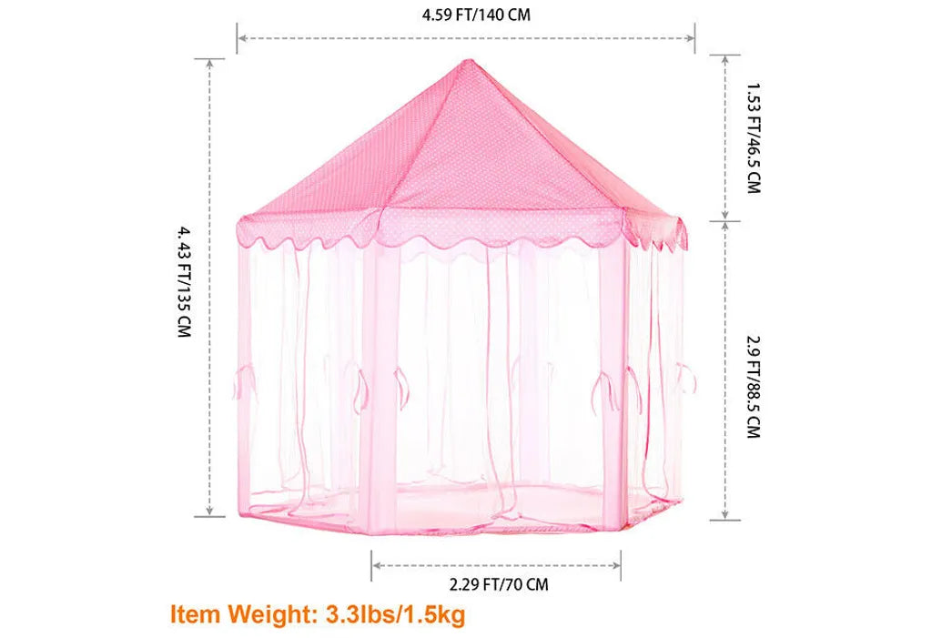 Kinderzelt Babyzelt Spielhaus Prinzessin Spielzelt Bällebad Spielhöhle Zelt Rosa