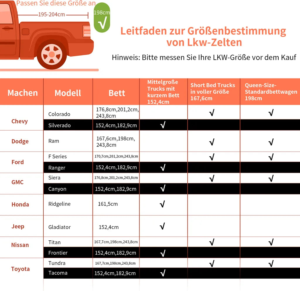 COSTWAY LKW-Zelt 2 Personen LKW-Bett-Zelt Campingzelt Mit Tragetasche Für Camping, Wandern, Outdoor, Orange Und Silber 265x178x100cm