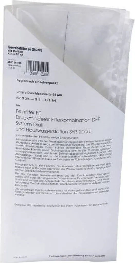 SYR Ersatzteile System-Drufi Filtereinsatz Für Kerzenfilter, 90 µm, 2000.25.900