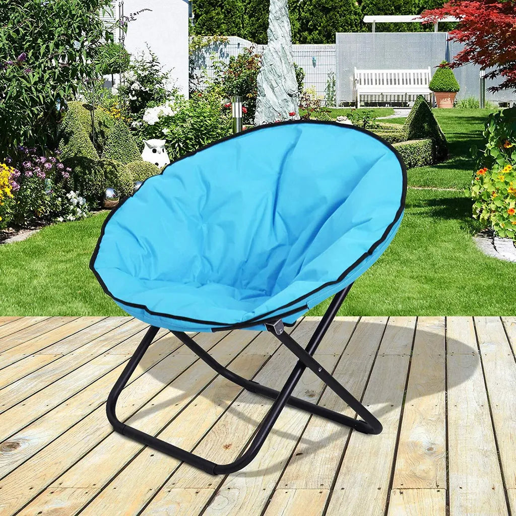 Outsunny Klappstuhl Klappsessel Campingstuhl Gartenstuhl Polstersessel Lounge Sessel Faltbar Metall + Oxfordstoff Blau 80 X 80 X 75 Cm