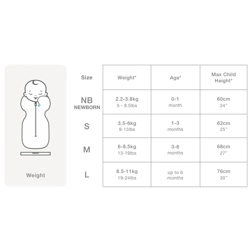 Love To Dream Baby-Schlafsack Swaddle Up Lite Stufe 1 S Textgrau