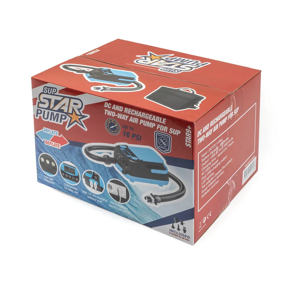 Elektrische Füllpumpe 12V Smart Inflator Deflator Luftpumpe Star Pump 9 SUP