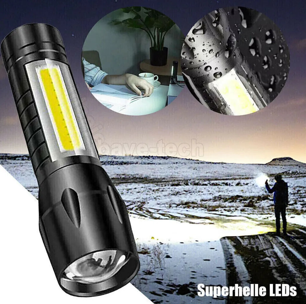 Super Hell LED Taschenlampe 250000 Lumen USB Zoom Torch Wiederaufladbare Mini Camping Arbeitslicht Taschenlampe