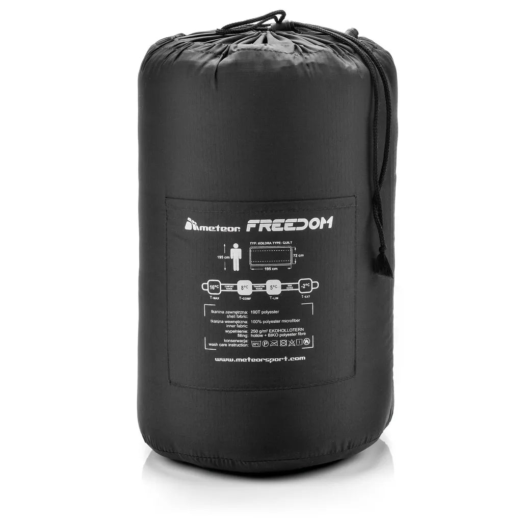 Meteor Freedom Schlafsack, Deckenschlafsack 192x72cm Schwarz / Grau