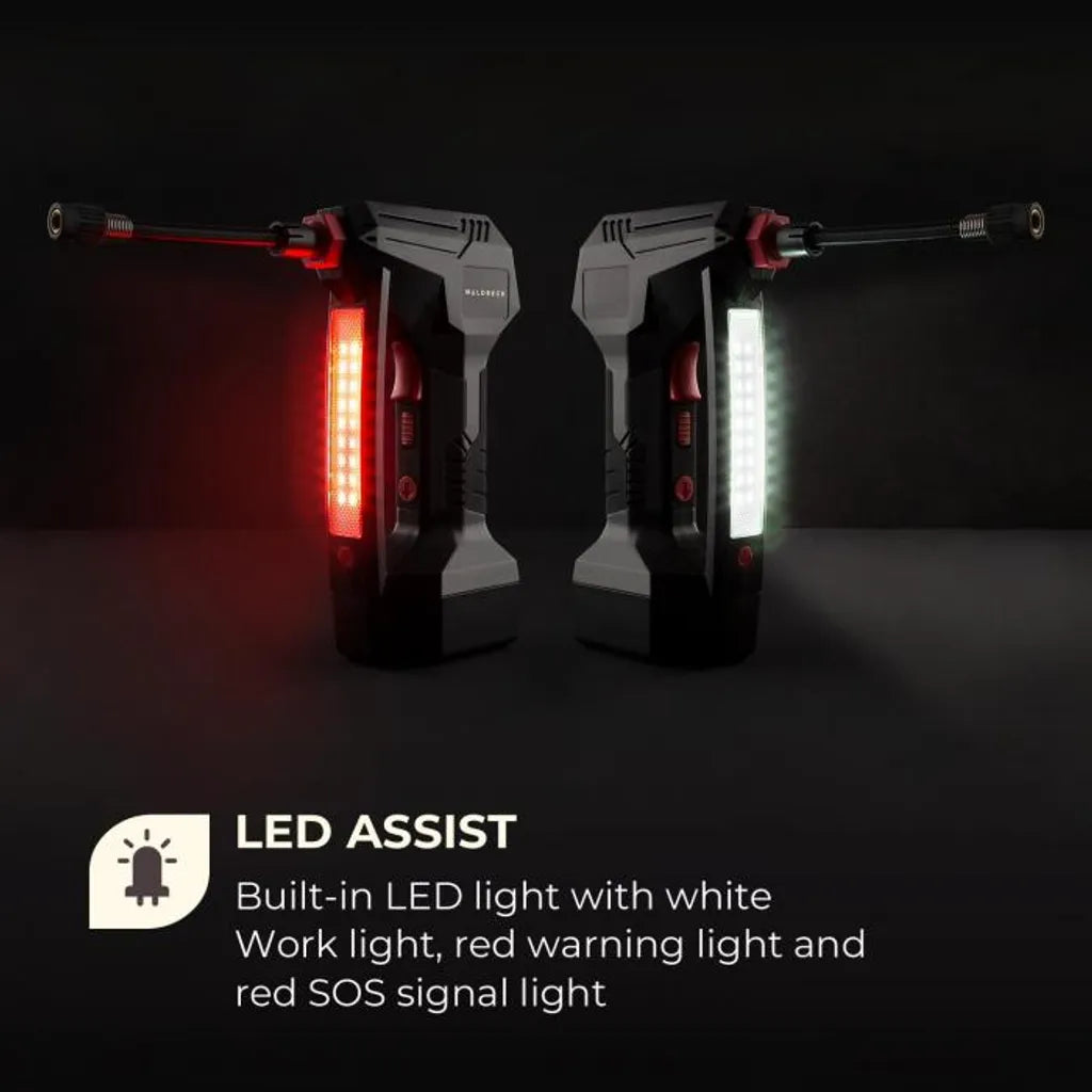 AirBuddy Akku-Luftpumpe 120 W LED-Licht 1500 MAh Akku Schwarz / Rot