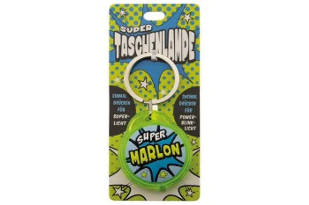 Schluesselanhaenger Super Taschenlampe Mit Namen Marlon -als Geschenk - Individuell Mit Namen Und Spruch