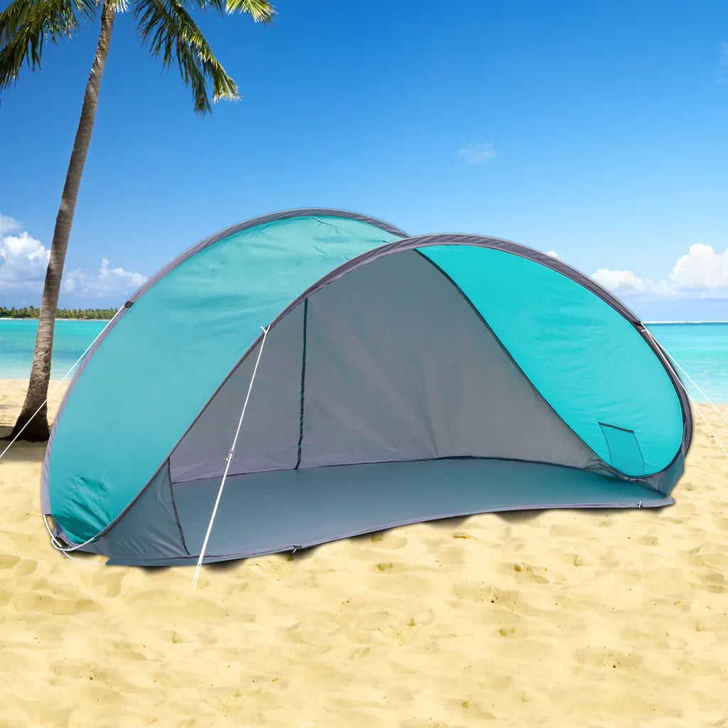 Pop Up Strandmuschel - L: 210cm X B: 110cm X H: 90cm - UV-Schutz 50+