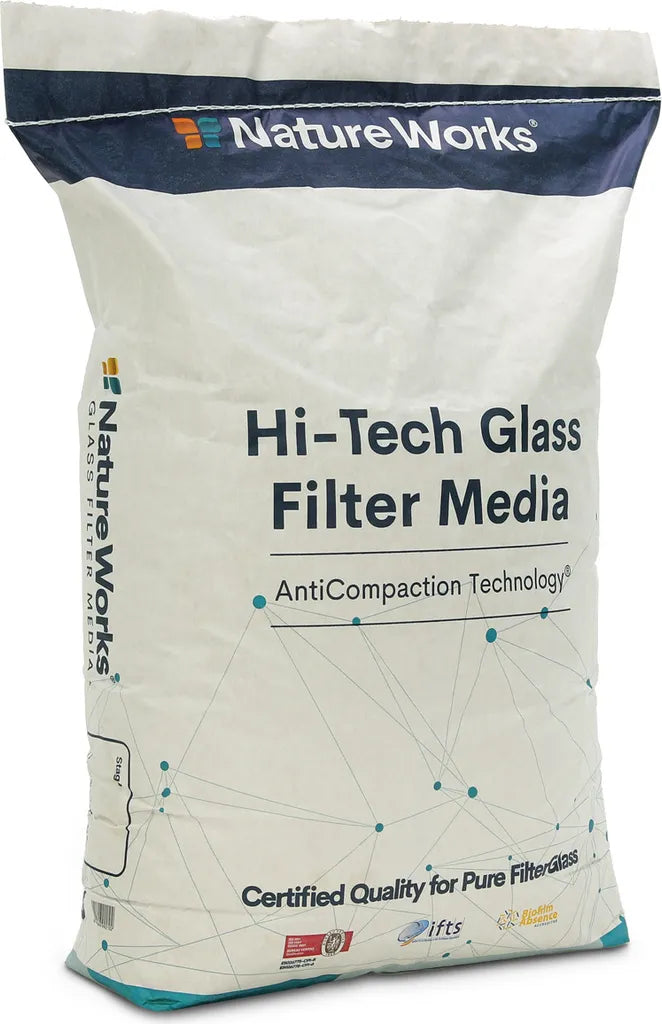  Nature Works Hi-Tech Filterglas (20 Kg) Für Filteranlagen, Von 100% Reinem Flachglas, Umweltschonend, Menge: 1 Stück