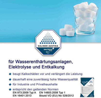  SALTECH Plus 25kg Salztabletten Regneriersalz Wasserenthärtung Wasserenthärter