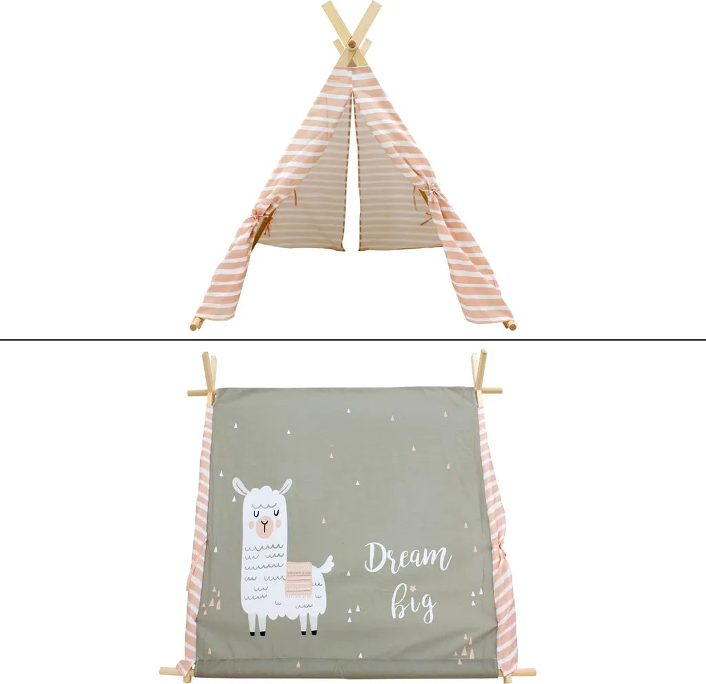  Kinderzelt WASCHBÄR/LAMA, 101x106x106 Cm - Home Styling Collection