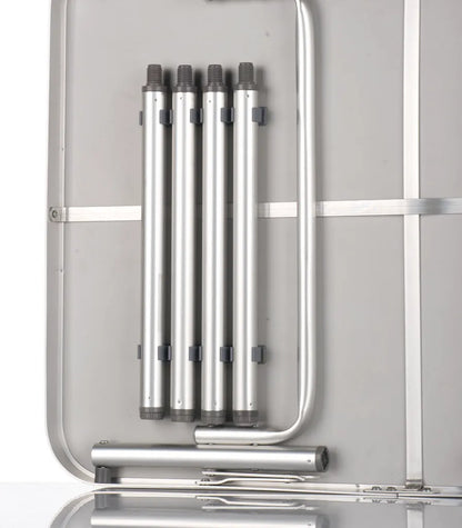  Camp Active Campingtisch - Klappar - Leicht - Höhenverstellbar Von 25 Bis 59CM - Tischplatte 75 X 55 CM - Aluminium/MDF - Weiß