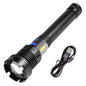  12000 Lumen Taschenlampe, LED Taschenlampe Extrem Hell USB Aufladbar 18650 Batterie, 4 Lichtmodi, Zoombar, Lange Arbeitszeit Taktische Taschenlampe