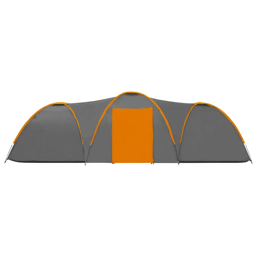  VidaXL Camping-Zelt Iglu 650x240x190 Cm 8 Personen Grau Und Orange