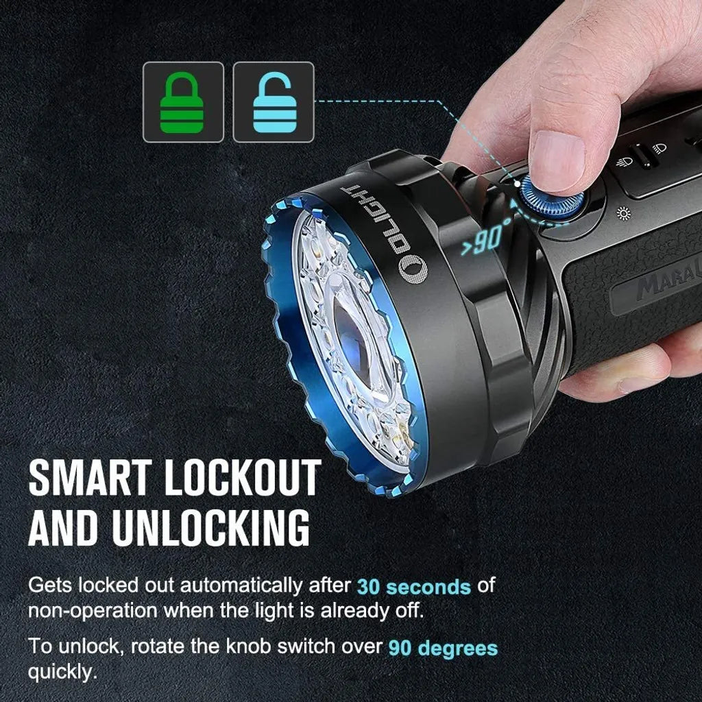  Olight Marauder 2 LED Taschenlampen，Wiederaufladbare Taschenlampe Mit Hohem Lumenwert, Wasserdicht Klasse 8, 800 Metern Leuchtweite, 7 Leuchtmodi