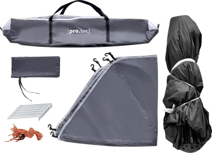 Pro-Tec Campingzelt Nybro Für 2-3 Personen Kuppelzelt 240 X 205 X 140 Cm Sekundenzelt Sofortzelt Camping Automatik Zelt Wasserdicht Grau