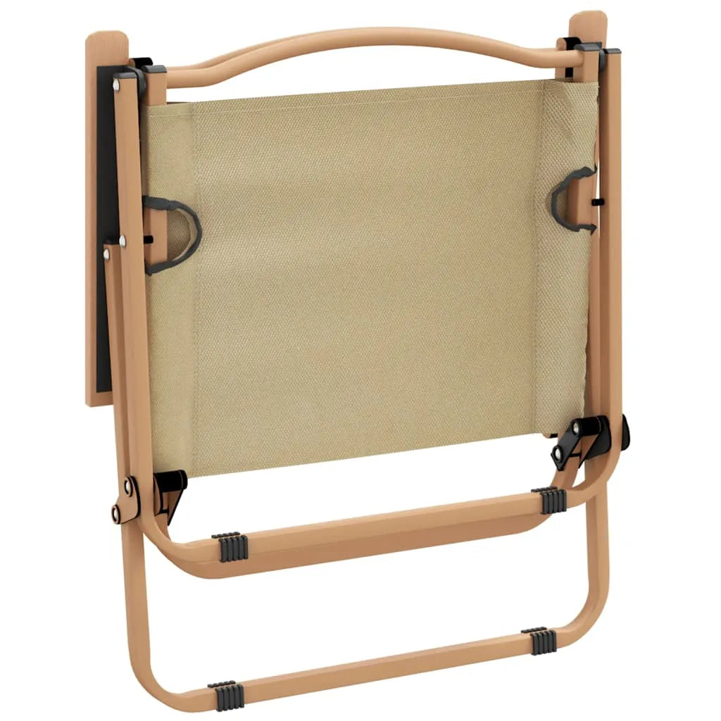  VidaXL Campingstühle 2 Stk. Beige 54x43x59 Cm Oxford-Gewebe