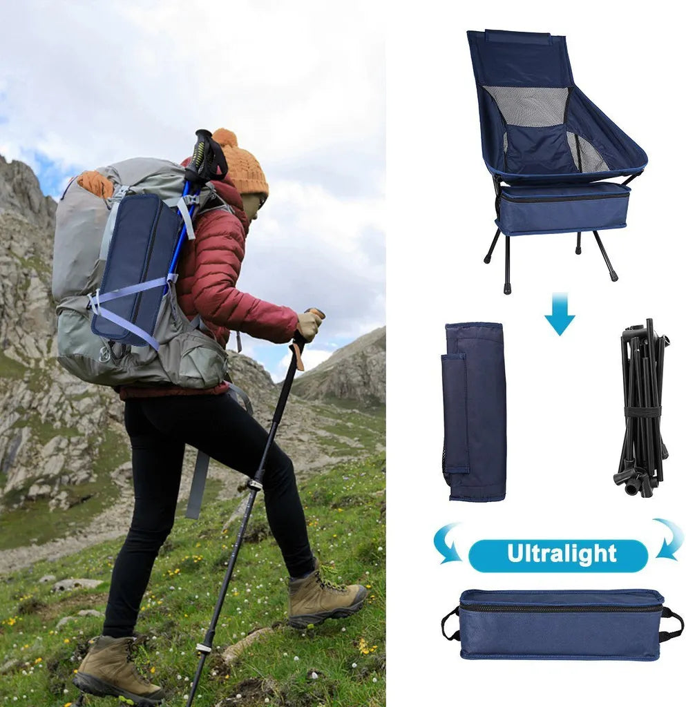  Campingstühle, Klappbarer Campingstuhl Mit Hoher Rückenlehne Und Tragetasche, Angelstuhl Für Sport Picknick Strand Wandern Camping, Klapp Stuhl Bis 130KG Belastbar