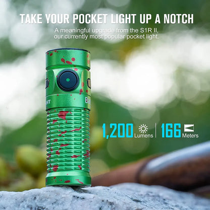  OLIGHT Baton 3 LED Aufladbare Kaltweiße Taschenlampe Mit 1200 Lumen Und 166 Meter Leuchtweite, 6 Lichtmodi Mit Timing Funktion Wasserdicht IPX8