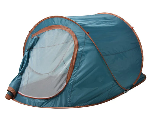  Pop Up Wurfzelt Für 2 Personen - 220 X 120 Cm / Blau - Camping Festival Automatik Trekking Zelt