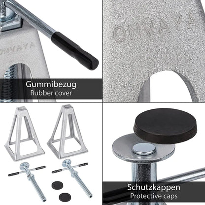  ONVAYA® Stützböcke Für Wohnwagen | Set Aus 2 Stück Wohnwagenstützen | Unterstellböcke Höhenverstellbar | Abstellböcke Wohnmobil | Aluminium | 900 Kg Pro Stütze