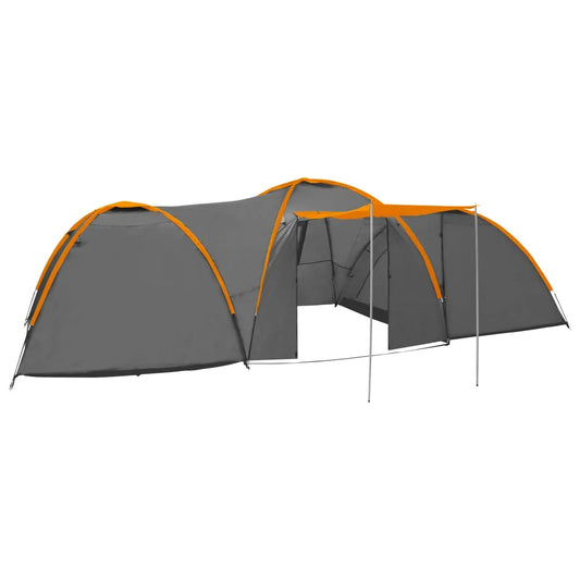  VidaXL Camping-Zelt Iglu 650x240x190 Cm 8 Personen Grau Und Orange