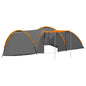  VidaXL Camping-Zelt Iglu 650x240x190 Cm 8 Personen Grau Und Orange