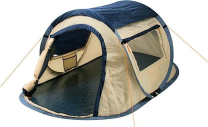  CampFeuer Zelt Quiki Für 2 Personen | Creme / Blau | Wurfzelt Wasserabweisend