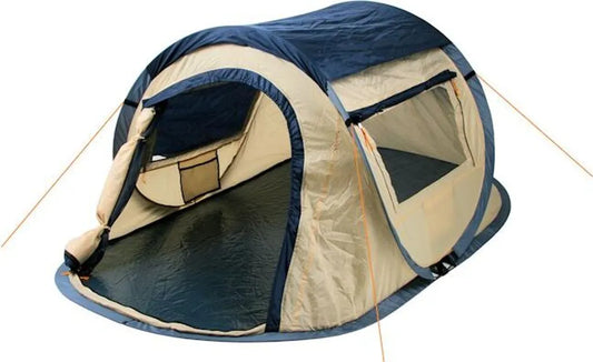  CampFeuer Zelt Quiki Für 2 Personen | Creme / Blau | Wurfzelt Wasserabweisend