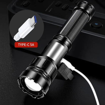  Taschenlampe LED 500 Meter Leuchtweite Militär Taktische USB Wiederaufladbar Wasserdichte Camping Taschenlampe, Notlicht