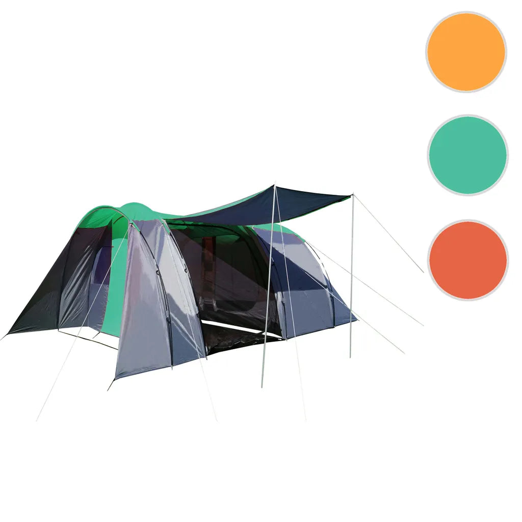  Campingzelt HWC-A99, 6-Mann Zelt Kuppelzelt Festival-Zelt, 6 Personen Grün/grau