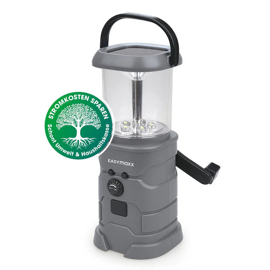  EASYmaxx Akku-Lampe Mit Radio - Lädt über Solar, Kurbel Und USB