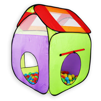  KIDIZ® Spielzelt Spielhaus Babyzelt ✓ 200 Bälle ✓ Bällebad ✓ Kinderzelt | Ideal Für Zuhause & Im Garten | Tasche | Tunnel, Größe:XXL
