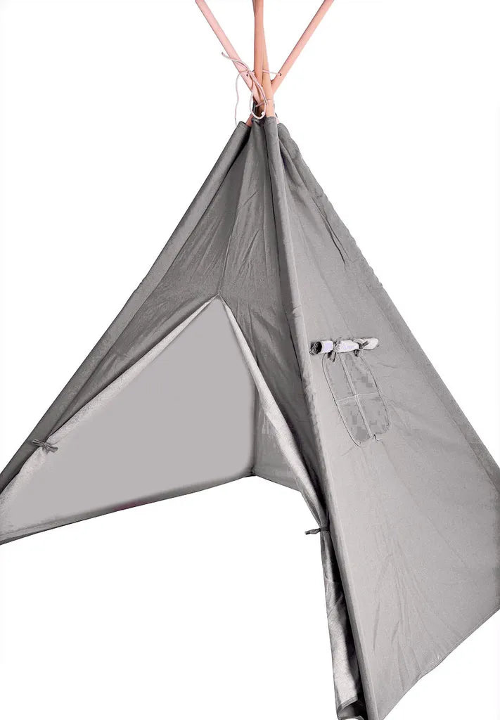  Kinder Spielzelt 160 Cm - Tipi Deko Zelt - Farbe: Grau (einfarbig)