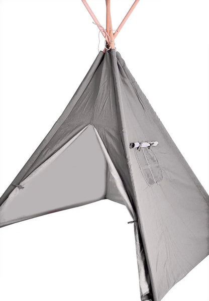  Kinder Spielzelt 160 Cm - Tipi Deko Zelt - Farbe: Grau (einfarbig)