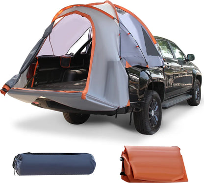  COSTWAY LKW-Zelt 2 Personen LKW-Bett-Zelt Campingzelt Mit Tragetasche Für Camping, Wandern, Outdoor, Orange Und Silber 265x178x100cm