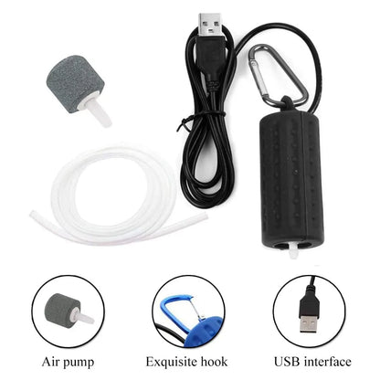  Mini USB Aquarium Luftpumpen Tragbare Sauerstoff Luftpumpen Stumm Energiespar Zubehör