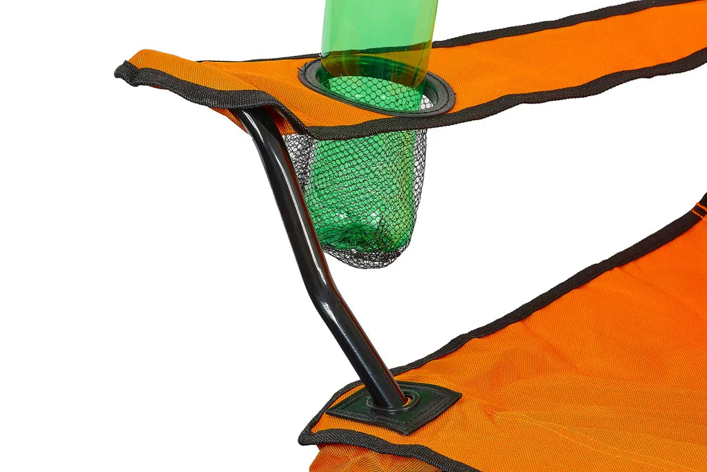 Linder Exclusiv Campingstuhl Mit Getränkehalter, Anglersessel Orange