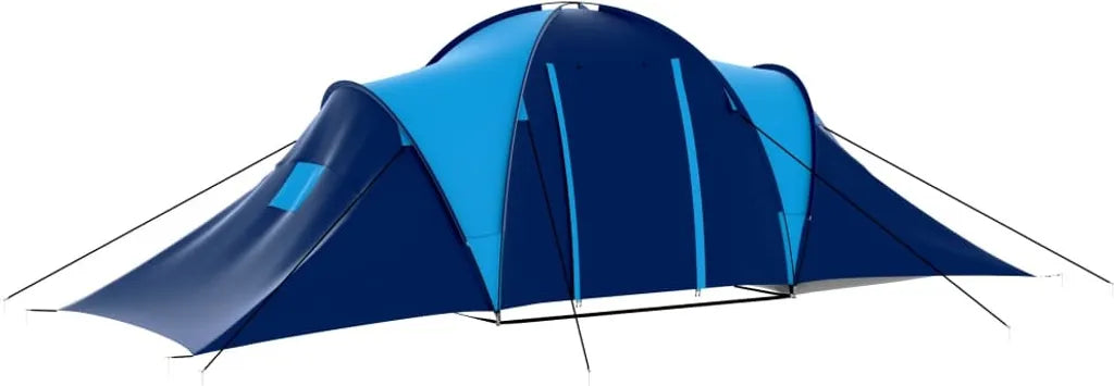  VidaXL Campingzelt Stoff 9 Personen Dunkelblau Und Blau