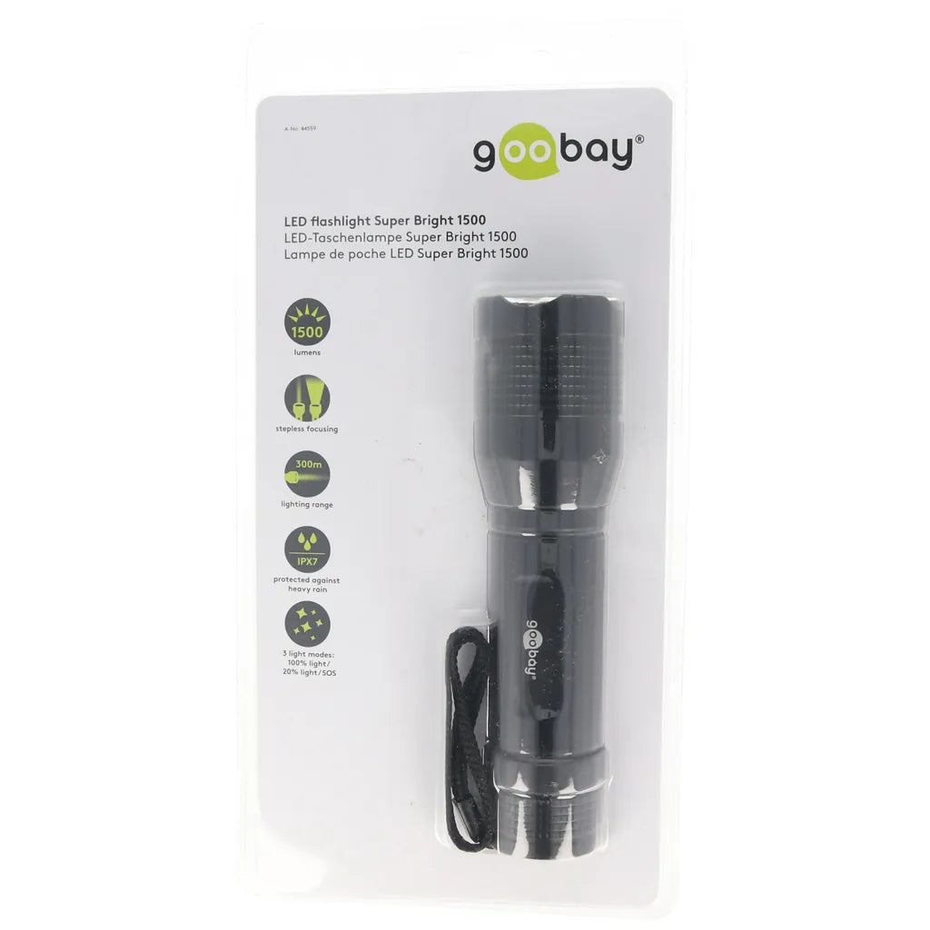 Goobay LED-Taschenlampe Super Bright 1500