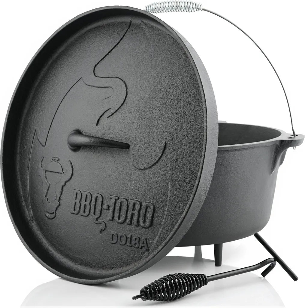  BBQ-Toro Dutch Oven DO18A, 19,0 L Alpha Gusseisen Kochtopf, Gusstopf
