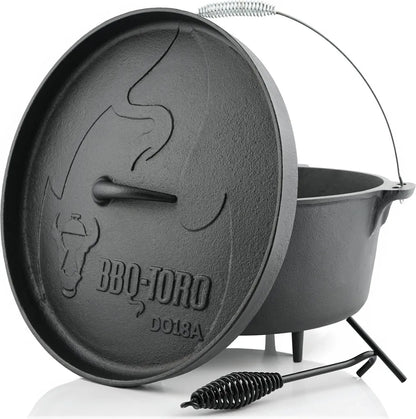  BBQ-Toro Dutch Oven DO18A, 19,0 L Alpha Gusseisen Kochtopf, Gusstopf