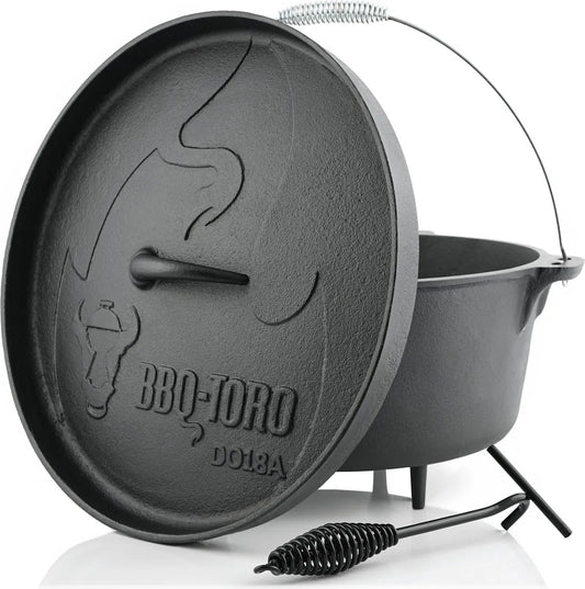  BBQ-Toro Dutch Oven DO18A, 19,0 L Alpha Gusseisen Kochtopf, Gusstopf