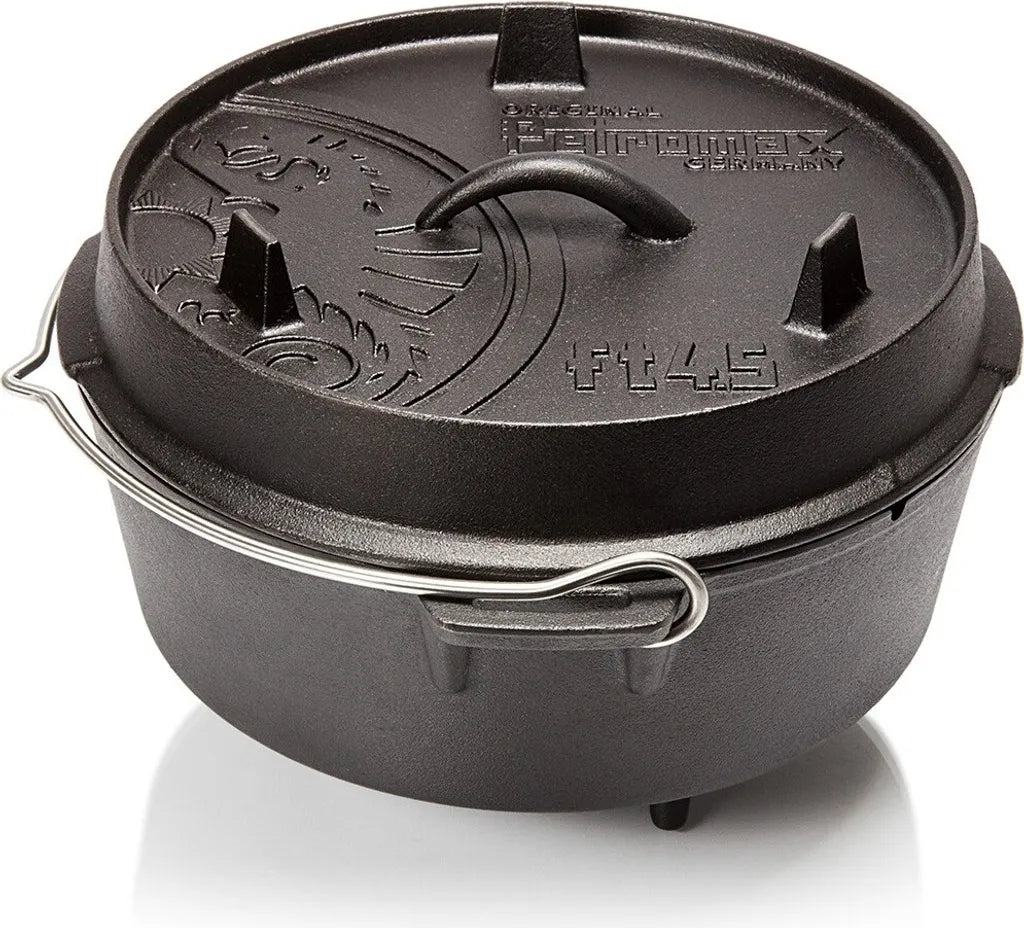  Petromax Feuertopf Ft4.5 - Dutch Oven - Gusstopf - Mit Füßen - Mit Henkel - 3,5L - 2-5 Personen