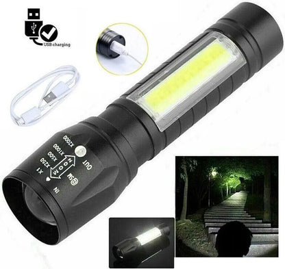  Super Hell LED Taschenlampe 250000 Lumen USB Zoom Torch Wiederaufladbare Mini Camping Arbeitslicht Taschenlampe