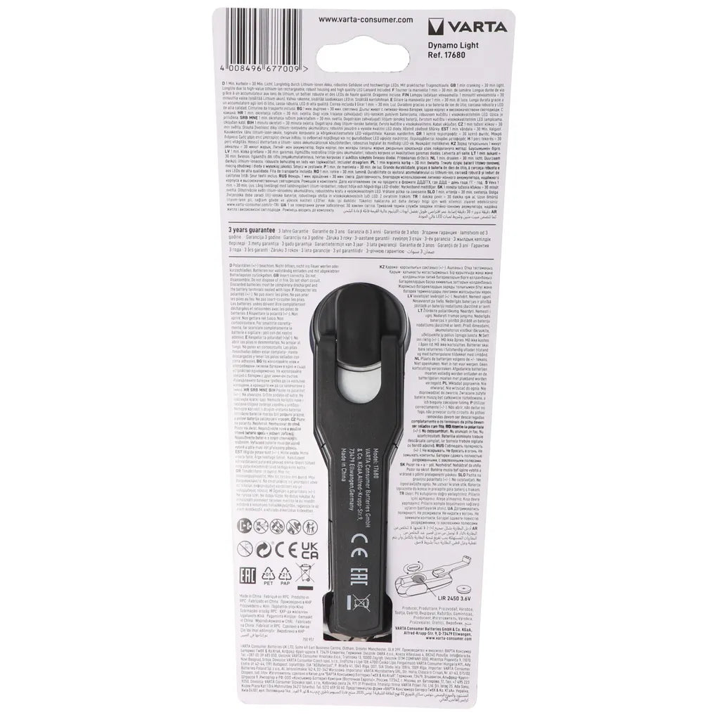  VARTA Taschenlampe "Dynamo Light LED" Spritzwassergeschützt