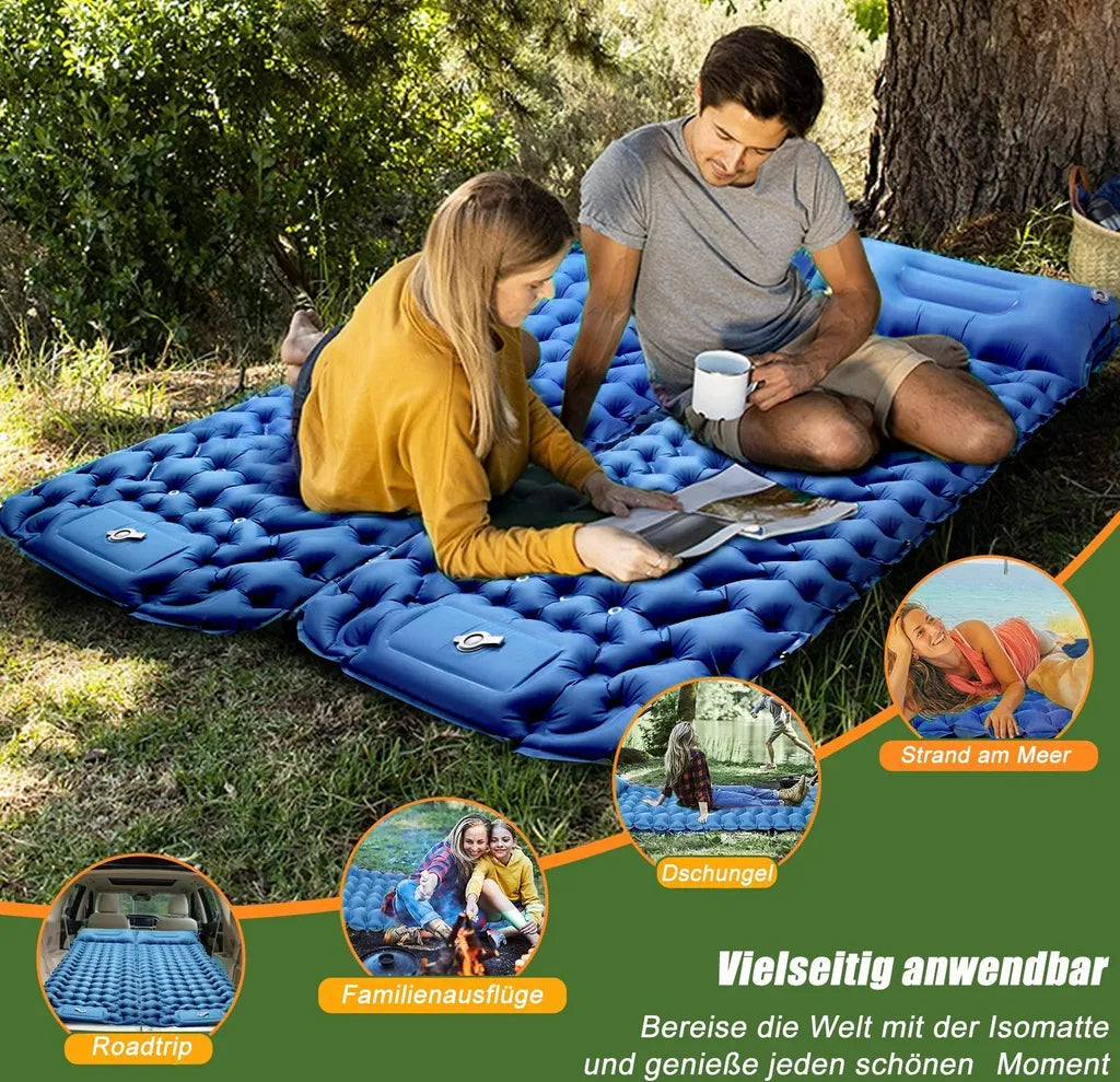  Freetoo Isomatte, Isomatte Ultraleicht, Isomatte Outdoor, Dicke Isomatten Camping Ultraleicht Mit Kissen Isomatte Selbstaufblare Schlafmatte, Wasserdichte & Faltbare