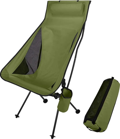  Faltbar Campingstuhl Mit Langer Rückenlehne Und Tragetasche Für Outdoor, Angeln, Wandern, Picknick