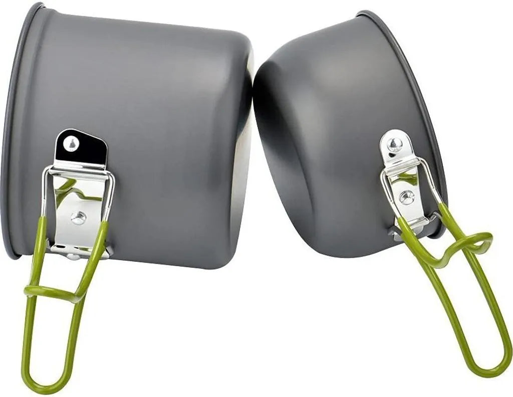  Camping Kochgeschirr Set, Tragbar Rucksackreisen Outdoor Wandern Camping Mini Gaskocher Topf